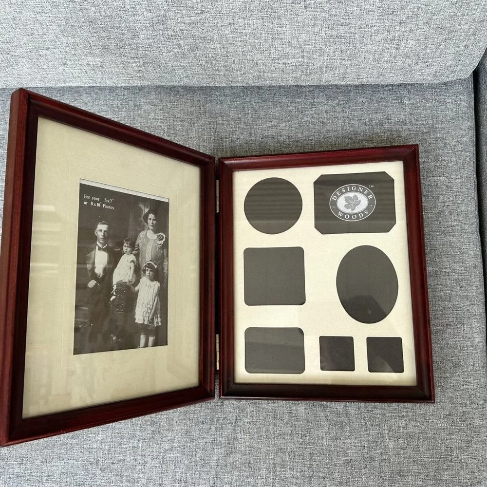 Double Hinged Picture Frame Designer Woods Made in Thailand Wood Frame